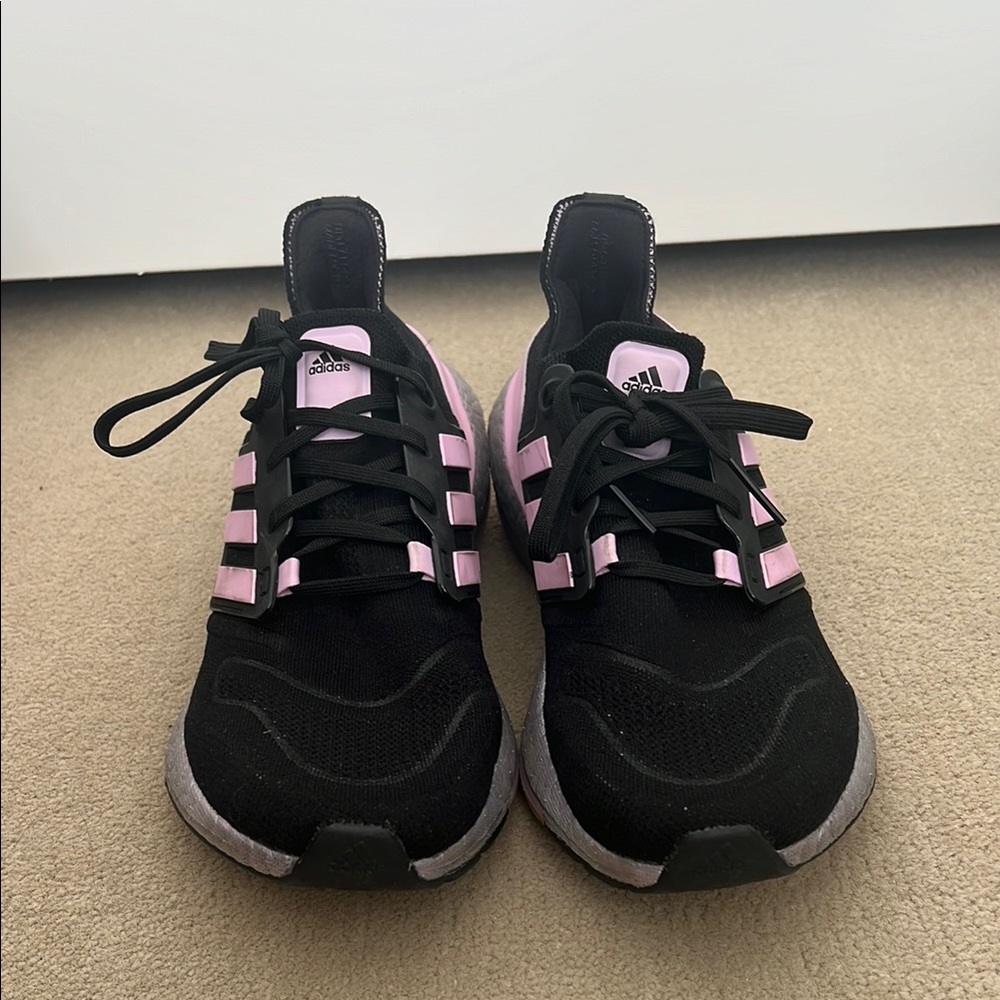 Adidas Black and Pink Ultraboost Sneakers